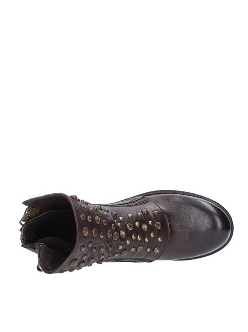 Leather ankle boots with studs JP/DAVID | 32525/4 PAPUA BORCMARRONE SCURO